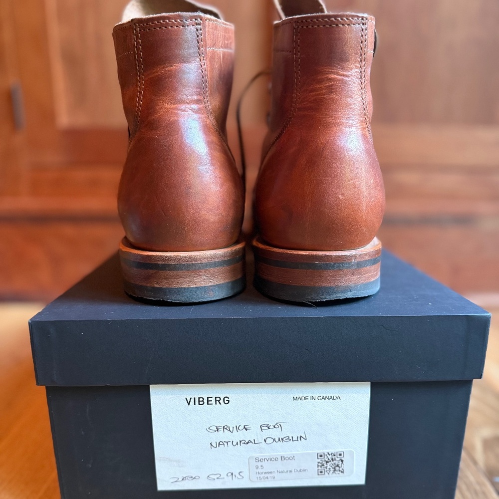 Viberg Service Boots Sz 9.5, 2030 Last, Horween Natural Dublin Leather,Light Use